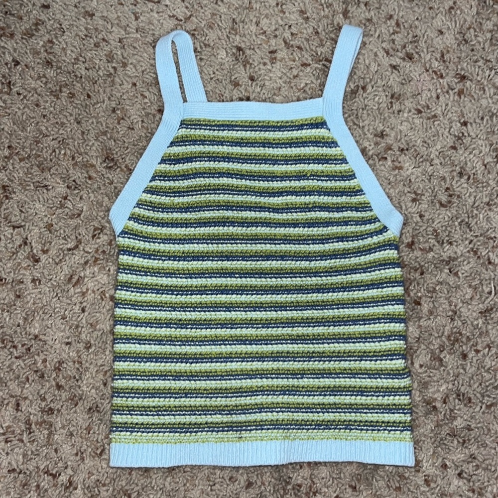 American Eagle striped crochet tank top, XXS